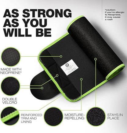 ActiveGear Premium Waist Trimmer & Trainer Belt for Men and Women - Sweat-Enhancing Slimming Wrap for Stomach, Adjustable Fit