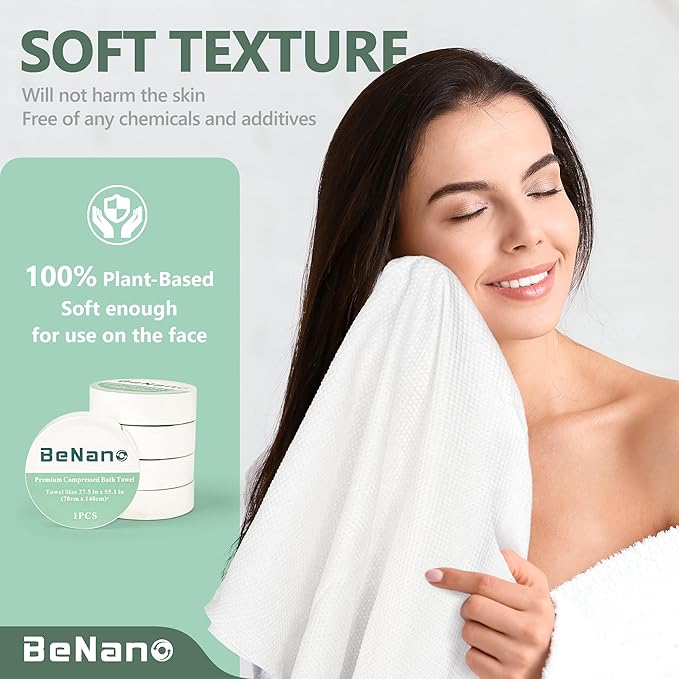 Premium Compressed Towel Tablets 100% USDA 55.1 in 27.5 in (3 Pack)