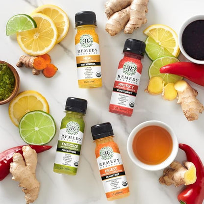 Remedy Organics Immunity Plus Shot, Digest 12-Pack | Boost Energy, Brain Function, Detoxification, and Metabolism | Certified-Organic Ingredients