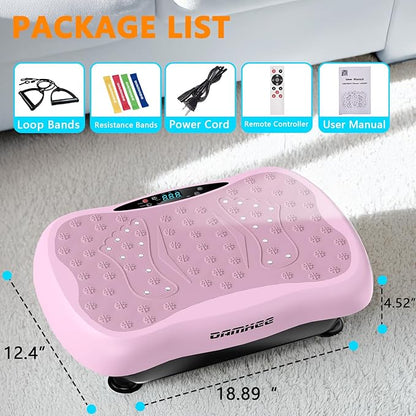 Vibration Plate Exercise Machine, Vibration Plateform for Lymphatic Drainage, Whole Body Workout Vibrate Fitness Board for Weight Loss Shaping Toning, Home Gym Equipment