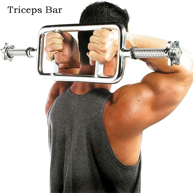 uyoyous Weight Bar 34 Inch Tricep Bar Standard 1 Inch 2 Ring
