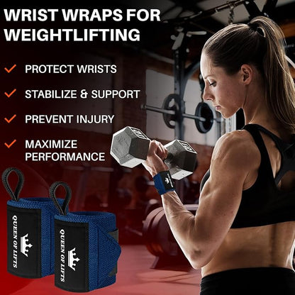 TECEUM Weightlifting 18" & 12" Wrist Wraps with Thumb Loop – Heavy Duty Wrist Workout Braces for Men and Women – Ideal for Powerlifting, Strength Training, Bodybuilding