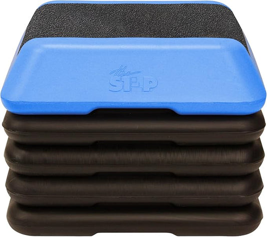 The Step Adjustable High Step Aerobic Platform 4 Risers,