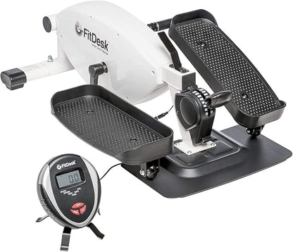 FitDesk Under Desk Bike Pedal Machine with Magnetic Resistance for Quiet, Fluid Motion - Adjustable Tension with Digital Performance Meter