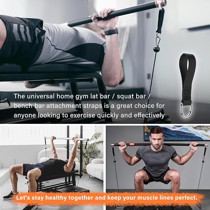 Bar Attachment Strap Compatible with Bowflex Home Gym Parts, Use for LAT, Squat and Bench Bars, Trains Upper Body: Shoulders, Back, Triceps, Biceps,Upper Body Strength Muscle Training