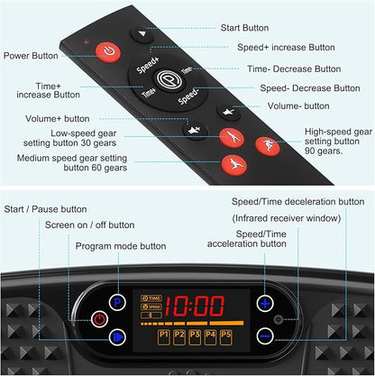 Vibration Plate Exercise Machine for Lymphatic Drainage,Softgym Power Vibrate Stand Shake Board 400 Lbs Capacity Whole Body Workout Waver with Fitness Resistance Bands Weight Loss Gifts for Women Men