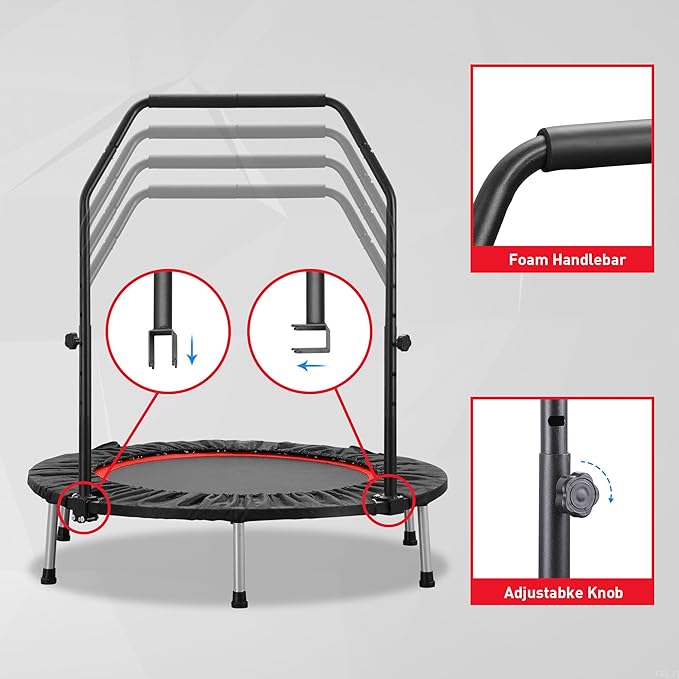 HYD-Parts 40" Foldable Mini Trampoline for Adults and 330lbs
