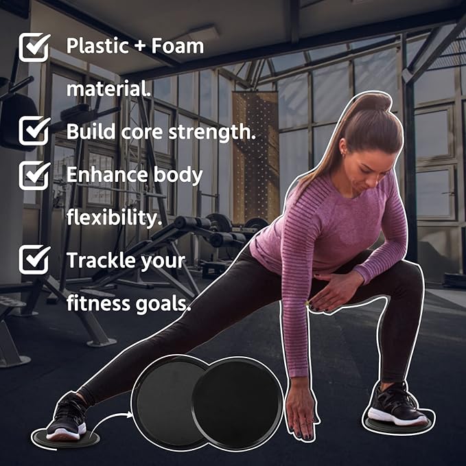 ZILLEEN Exercise Sliders for Working Out Fitness Discs 2 Pack