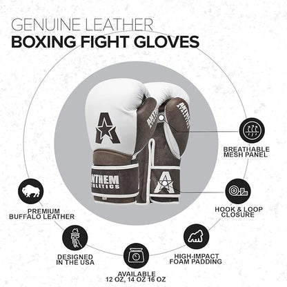 Anthem Athletics Stormbringer Full Grain Leather Boxing Gloves Men Women Muay Thai Gloves 12 oz 14 oz or 16 oz Boxing Gloves