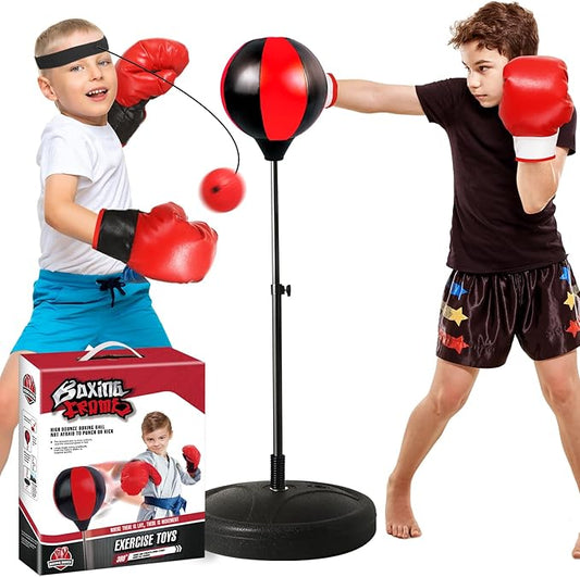 Punching Bag for Kids 8-12 Years, 2Pack Kids Boxing Gloves for 3-8, Kids Punching Bag with Height Adjustable Stand for 5-7, Outdoor Boy Toys, Birthday Gifts for 5 6 7 8 10 12 Years Old Boys