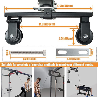 KORIKAHM Power Rack Pulley Attachment, LAT Pulldown Machine - Cable & Weight Dual Pulley System for Home Gym Strength Training, Power Racks
