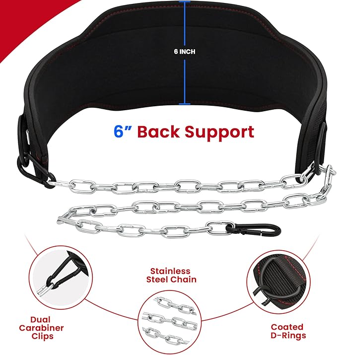 RDX Dip Belt for Weight Lifting 36 Inch 6” Padded