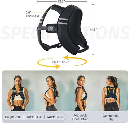 ZELUS Weighted Vest, Z-Fit Soft Iron Weighted Vest for Women and Men, 5lb/10lb/15lb Weight Vest with Reflective Stripes & Adjustable Straps, Ultra Thin Weight Vest for Home Gym Strength Training