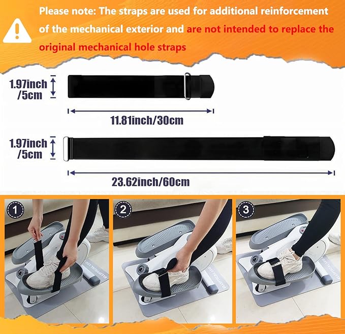 Ellipse Leg Exerciser Machine Pedal Straps, Adjustable Pedal Strap for Elliptical Exercise Machine, Under Desk Elliptical Reusable Straps Fitness Workout Equipment Home Office Sports Accessories