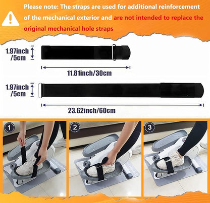 Ellipse Leg Exerciser Machine Pedal Straps, Adjustable Pedal Strap for Elliptical Exercise Machine, Under Desk Elliptical Reusable Straps Fitness Workout Equipment Home Office Sports Accessories