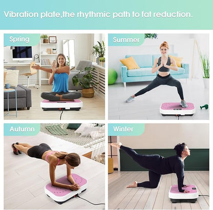 Vibration Plate Exercise Machine for Lymphatic Drainage,Softgym Power Vibrate Stand Shake Board 400 Lbs Capacity Whole Body Workout Waver with Fitness Resistance Bands Weight Loss Gifts for Women Men