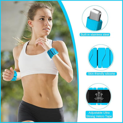 Wrist and Ankle Weights for Women Men, Wearable Strong Arm & Leg Weights Set of 2 (1Lb Each), Adjustable Ankle Weights for Home Gym, Yoga, Walking, Running, Dance, Pilates, Cardio, Aerobics