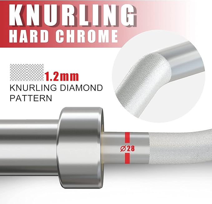 Elevens Olympic Barbell Training Curl Weight Bar 300LBS/330LBS/700LBS /1000LBS/1500LBS Capacity,Chrome