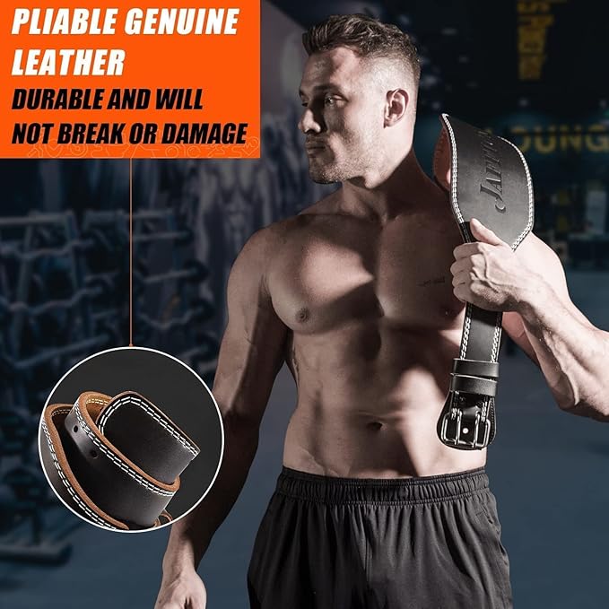 Genuine Leather Weight Lifting Belt for Men Gym