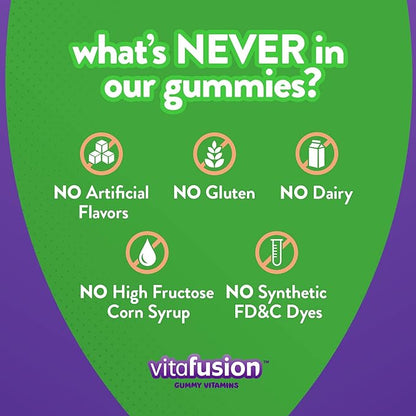 Vitafusion Gorgeous Hair, Skin & Nails Multivitamin Plus Biotin and Antioxidant Vitamins C&E, Raspberry Flavor, 135ct (45 Day Supply), from America’s Number One Gummy Vitamin Brand (Pack of 2)