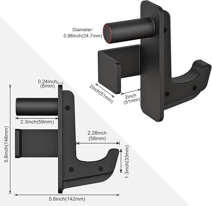 SELEWARE Solid Steel J Hooks for 2" x 2" or 3" x 3" Tube 1" or 5/8" Hole 2