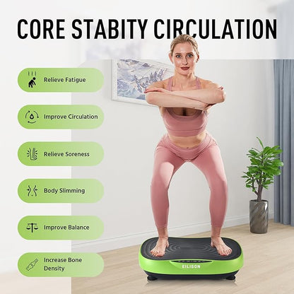 EILISON FITABS 3D Vibration Plate Exercise Machine with Seat - Ocsillation, Pulsation + Vibration Platform, Push Up, Vibration Machine for Lymphatic Drainage, Weight Loss, Recovery