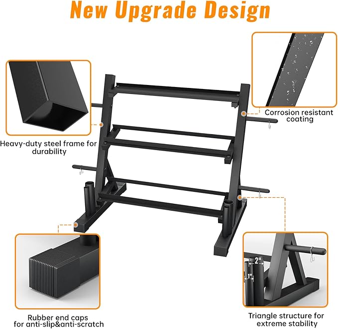 PROOFGOLD 1200LBS Dumbbell Rack- Adjustable 3 Tier Weight Rack for Home Gym Suitable for Storage of Dumbbell, Weight Plates,Kettlebell Barbell Plate, Barbell Bar(Rack Only)