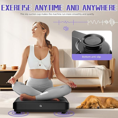Vibration Plate Exercise Machine with Bluetooth for Lymphatic Drainage – 400lbs Capacity with 9 Preset Modes & 99 Speed Level, Home Gym Equipment for Whole Body Vibrating Workout, Weight Loss & Toning
