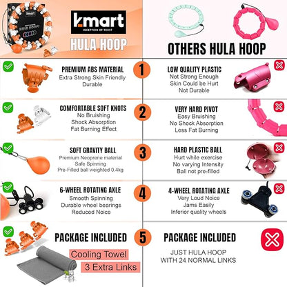 K-MART Smart Hula Ring Hoops 24 Detachable 360 Degree