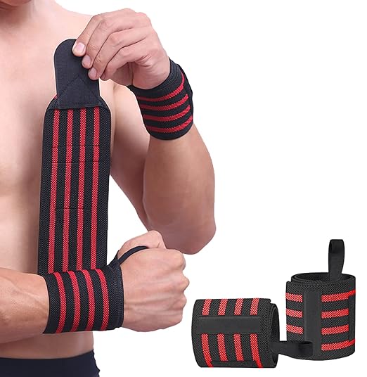 Wrist Wraps, 2 Pack Wrist Brace Wrist Straps for Weightlifting, Wrist Straps Lifting Straps Wrist Weights Carpal Tunnel Wrist Brace, Wrist Brace for Working Out Gym Accessories for Men (Red B)