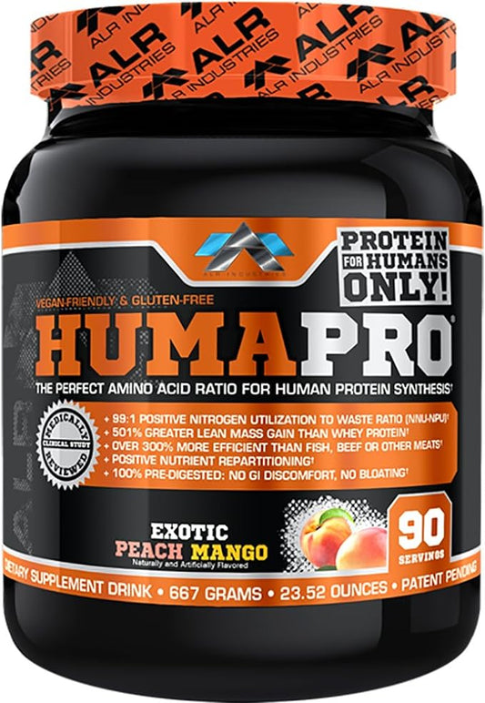 Humapro, Protein Matrix Formulated for Humans, Waste Less. Gain Lean Muscle, Exotic Peach Mango - 667 grams(23.52 oz)