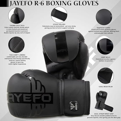 R-6 Boxing Gloves for Men & Women Sparring Heavy Punching Bag MMA Muay Thai Kickboxing Mitts
