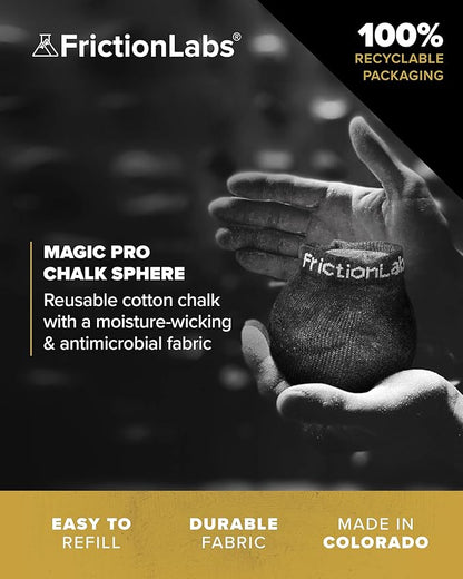 Friction Labs Magic Chalk Ball & Magic Chalk Ball PRO - Premium Gym Chalk in Refillable Sock - Non Toxic - Great for Climbing, Gymnastics, Weightlifting, Crossfit, Pool, Training