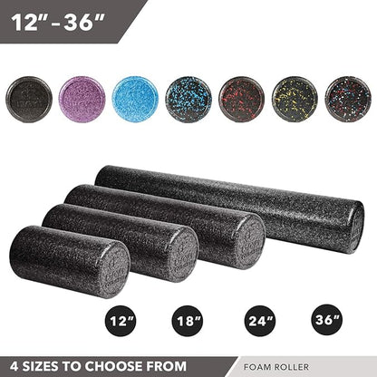 Day 1 Fitness High-Density Round Foam Rollers - 4 Size 8 Color