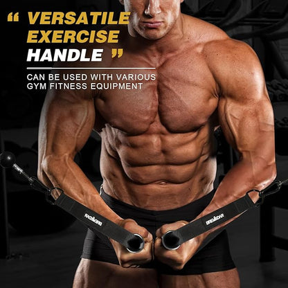 Exercise Handles - Gym Attachments for Cable Machine, Chest Fly, Resistance Bands, Pull up - Foam Handles with Gourd Hooks (Pair)