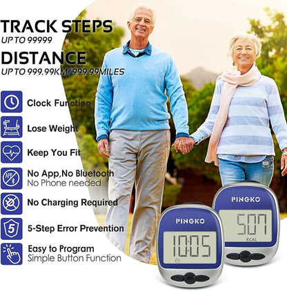 PINGKO Outdoor Multi-Function Portable Sport Pedometer Step/Distance/Calories/Counter