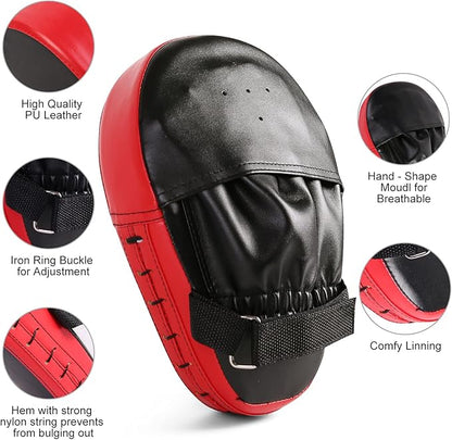 Odoland 3-in-1 Kids Youth Boxing Set - Punching Mitts, Kick Pads, Gloves for Boxing, Kickboxing, Karate, Muay Thai, MMA Training