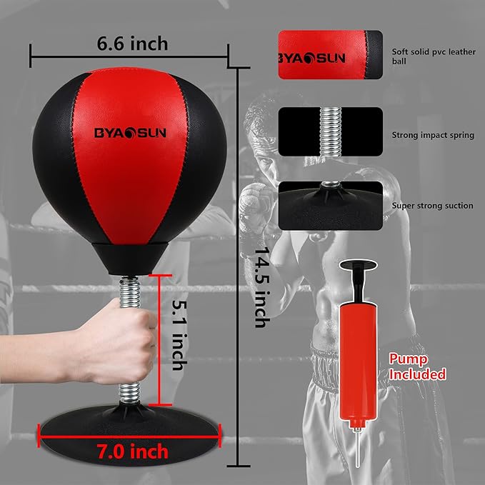 Desktop Punching Bag,Portable Strong Suction Cup Boxing Bag Speed Balls,for Home or Office Boxing Stress Relief Training,Fun Gift for Family or Boss or Coworker