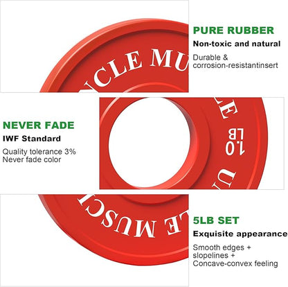 Rubber Change Plates 0.25-0.5 -0.75-1 -1.25-2.5 -5LB Set