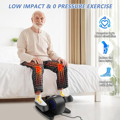 Under Desk Elliptical Machine, Adjustable Speeds Electric Trainer with Remote, Portable Seated Pedal Leg Exerciser for Teens Seniors and Adults