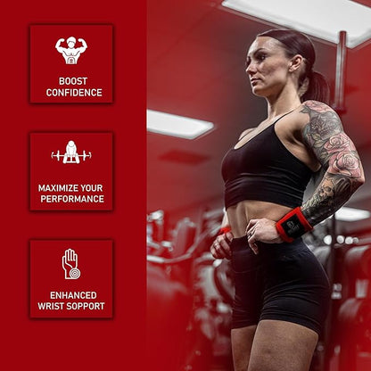 Wrist Wraps for Weightlifting 18” Premium Quality Wrist Support for Bodybuilding Heavy Duty Thumb Loop Powerlifting, Strength Training for Men and Women