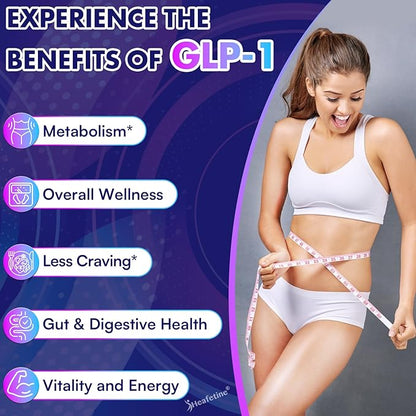 GLP-1 Supplement Support, with Naturally GLP-1 Supplement Probiotic, Hops & Green Tea Extract, GLP 1 Supplement for Gut, Energy, GLP-1 Levels & Overall Health - 420 Capsules
