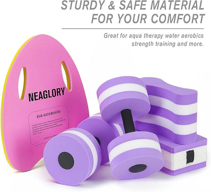 NEAGLORY 5 Pieces Water Aerobics Set Aquatic Exercise