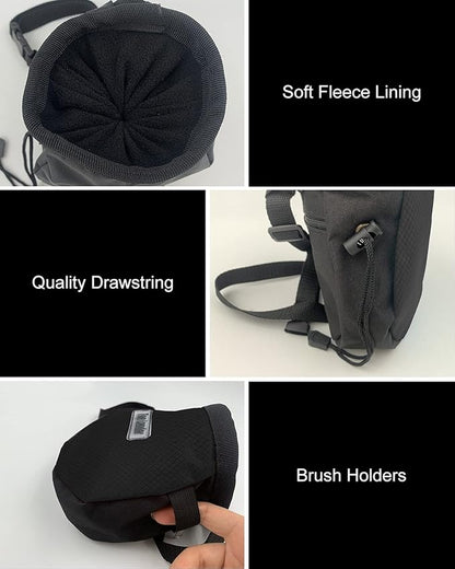 Rock Climbing Chalk Bag with Belt and Zipper Pocket for Fitness Gym Weight Lifting Hunting Bouldering Magnesium Sack
