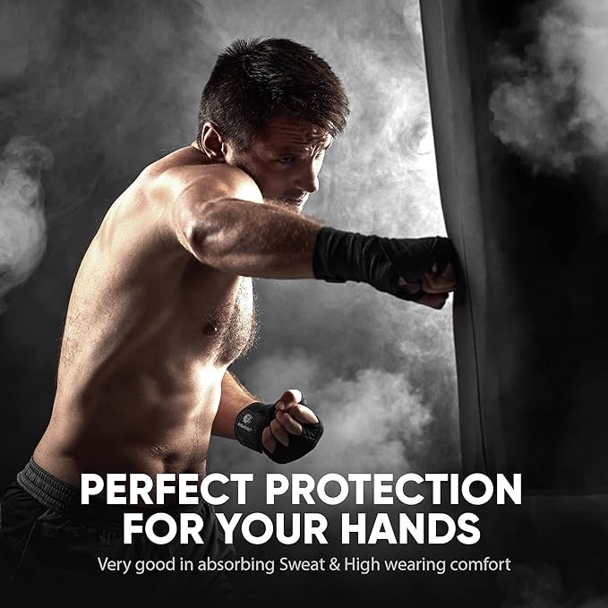 FIGHTR® Boxing Handwraps 160 inches semi-Elastic Hand Wraps with Thumb Loop for Boxing, MMA, Muay Thai & Martial Arts