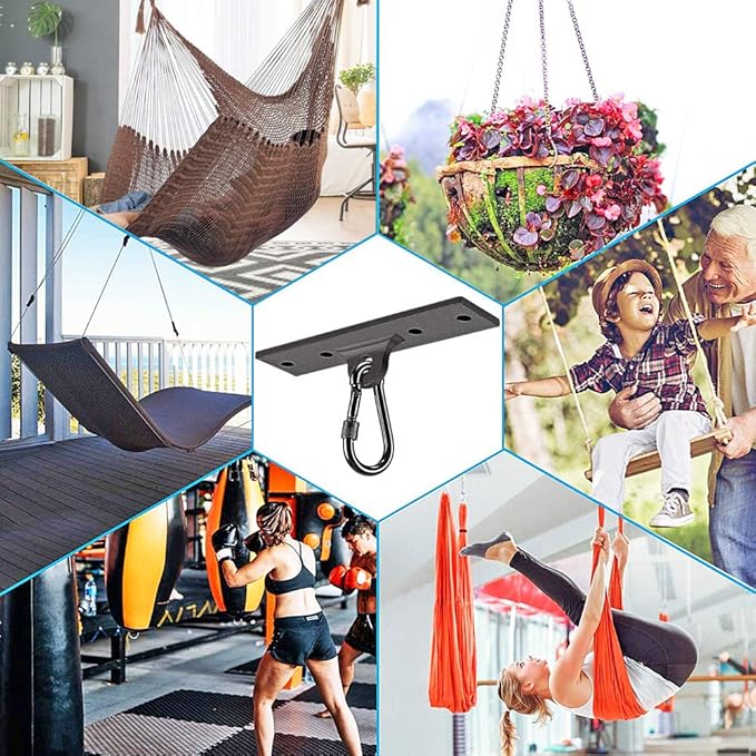 Dolibest Heavy Bag Hangers Brackets, Punching Bag Hangers, Heavy Bag Ceiling Mount with Carabiner for Body Weight Strength Training Systems, Aerial Yoga Swing & Hammock, Resistance Band