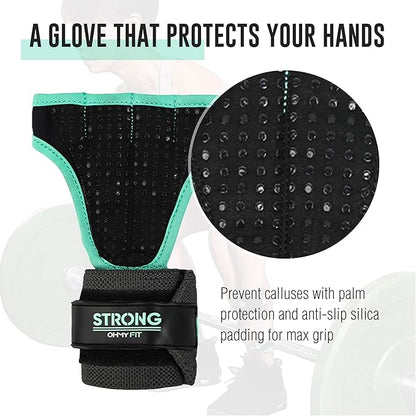 Strong Women's Wrist Wrap Gloves - Wrist Support Grips for Workout, Weight Training, Pilates, Yoga & More