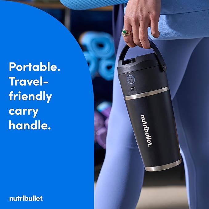 nutribullet Flip Portable Blender with Tritan Cup, Cordless, Black, NBPB10350