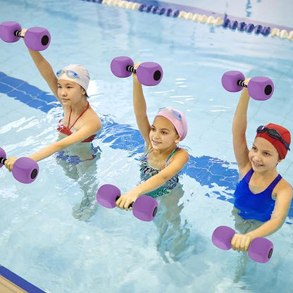 Water Dumbbells, 2Pack Aquatic Exercise Dumbbells, EVA Foam Barbells for Men Women Water Workouts