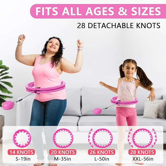 U1-28/30 Knots, Magnetic Lock Smart Weighted Hula Hoop